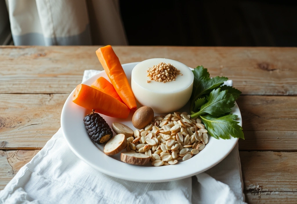 Enkla råvaror på tallrik